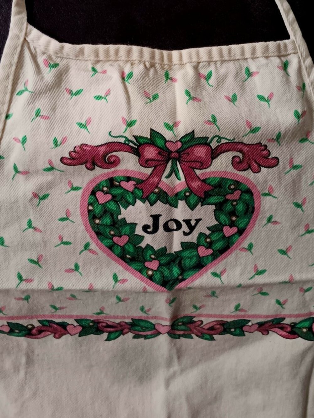 Vintage 1980's joy/heart print kitchen full apron